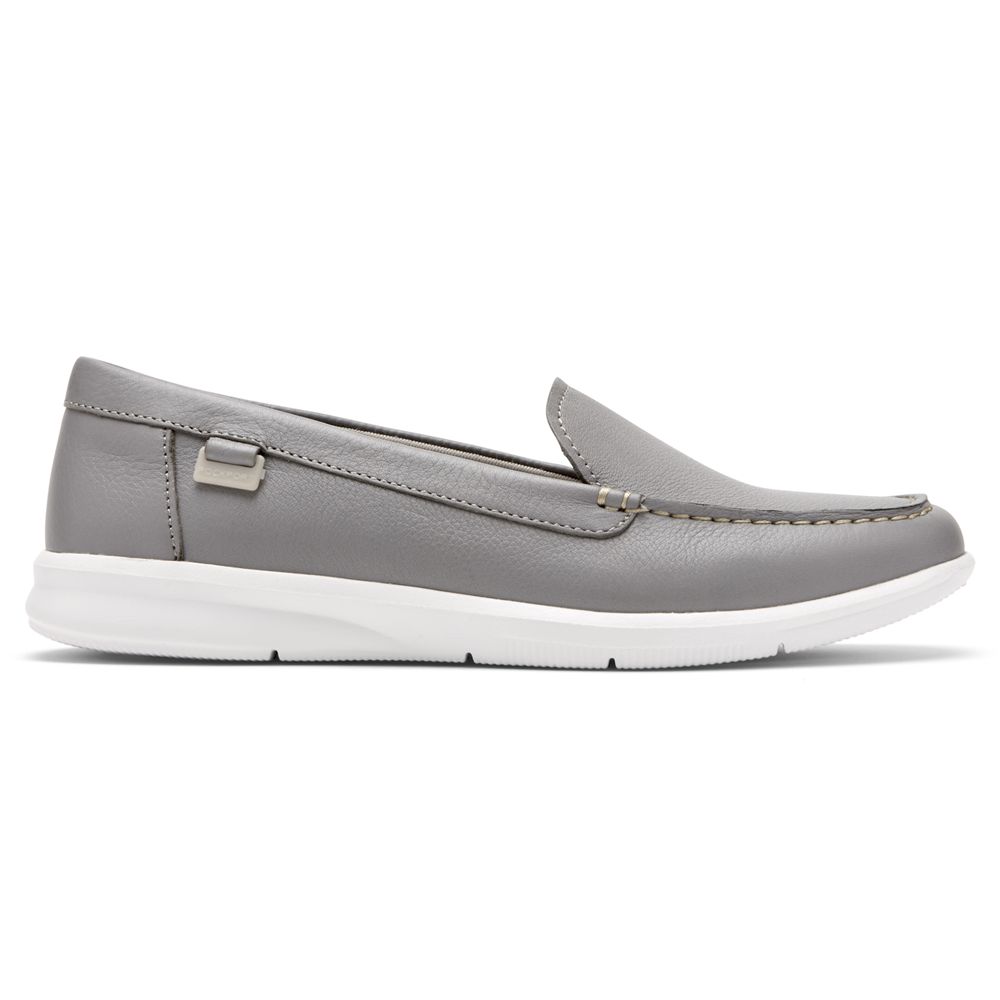 Mocassini Rockport Donna - Ayva Washable - Grigie - QNVUBYC-73